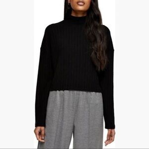 NWT Topshop Mock Neck Rib Top
